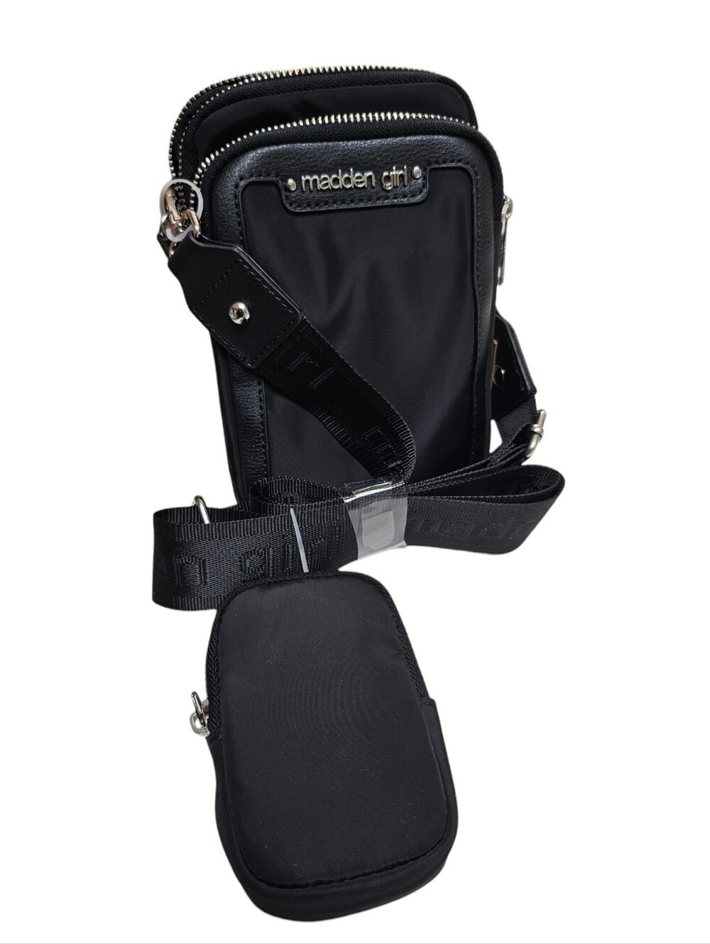 Madden Girl Black Crossbody Phone Bag with Removable Pouch
